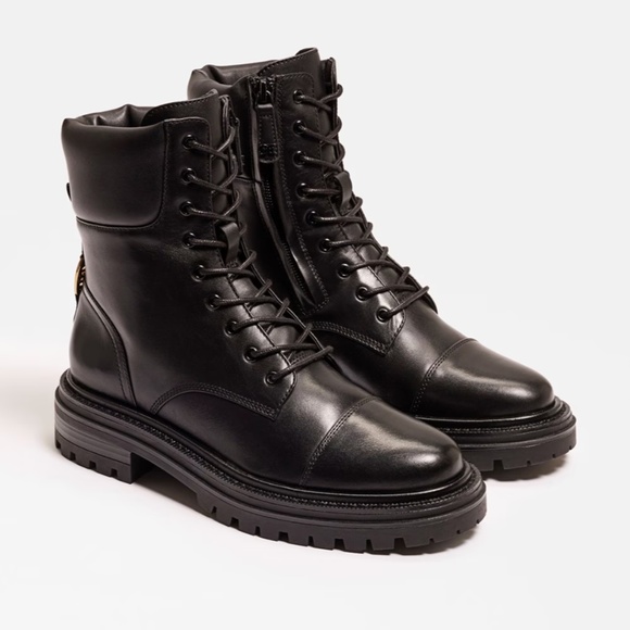 NWOT Sam Edelman Aleia Leather Combat Boots - Picture 1 of 5